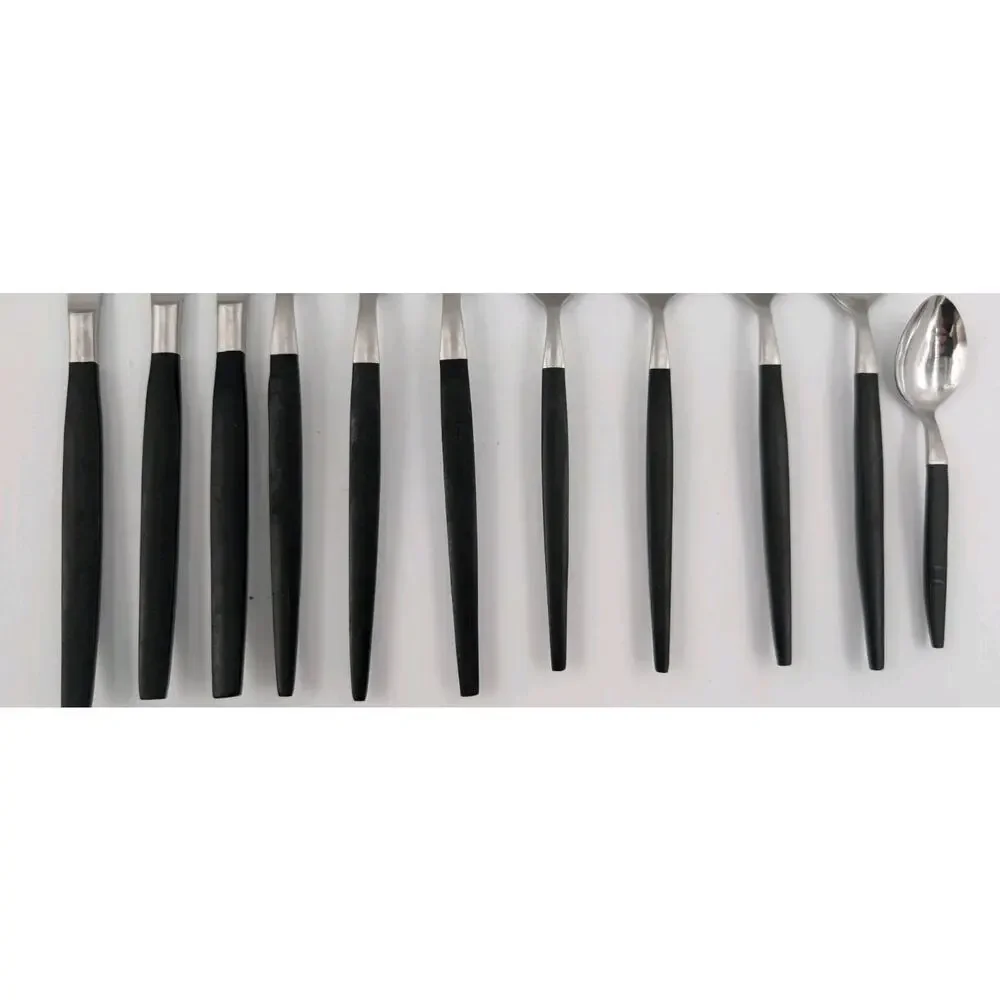 Epic Forged Stainless Black Flatware MCM 11 Pieces Spoons Forks Knives